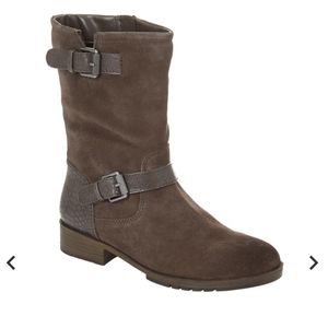 Naturalizer Genna Suede Zip-Up Midcalf Moto Boot Brand New in Box Size 10